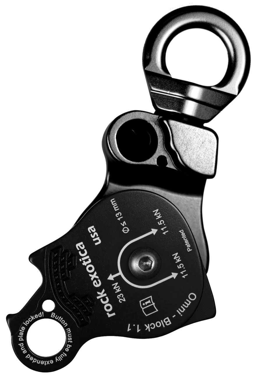 Rock Exotica Omni Block Swivel Pulley – 1.5" Single Black, Loss Proof, P51-B - View #4
