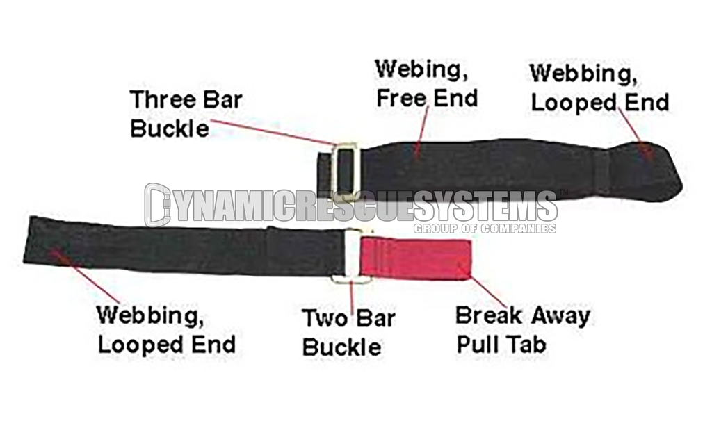1 3/4 in. Restraint Strap/Metal Buckle, Red/Black - Traverse Rescue - Traverse Rescue - Dynamic Rescue