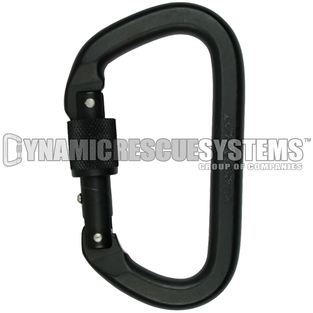 Locking D Aluminum Carabiner - NFPA, SMC - SMC - Dynamic Rescue - 1