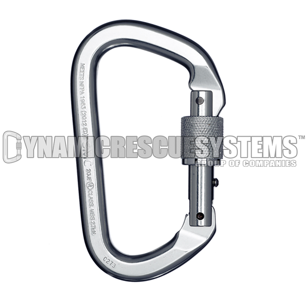 Locking D Aluminum Carabiner - SMC - Dynamic Rescue Systems