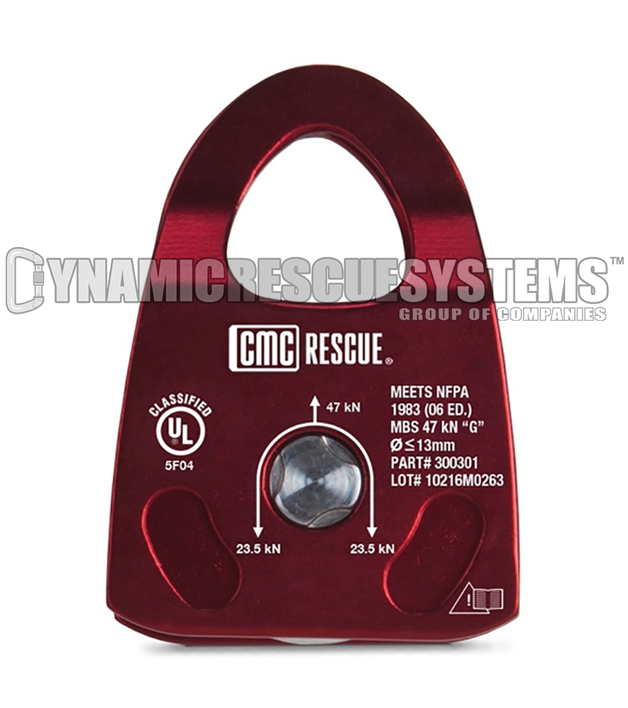 Personal Single Rescue Pulley - NFPA, Burgundy, CMC - CMC - Dynamic Rescue - 1