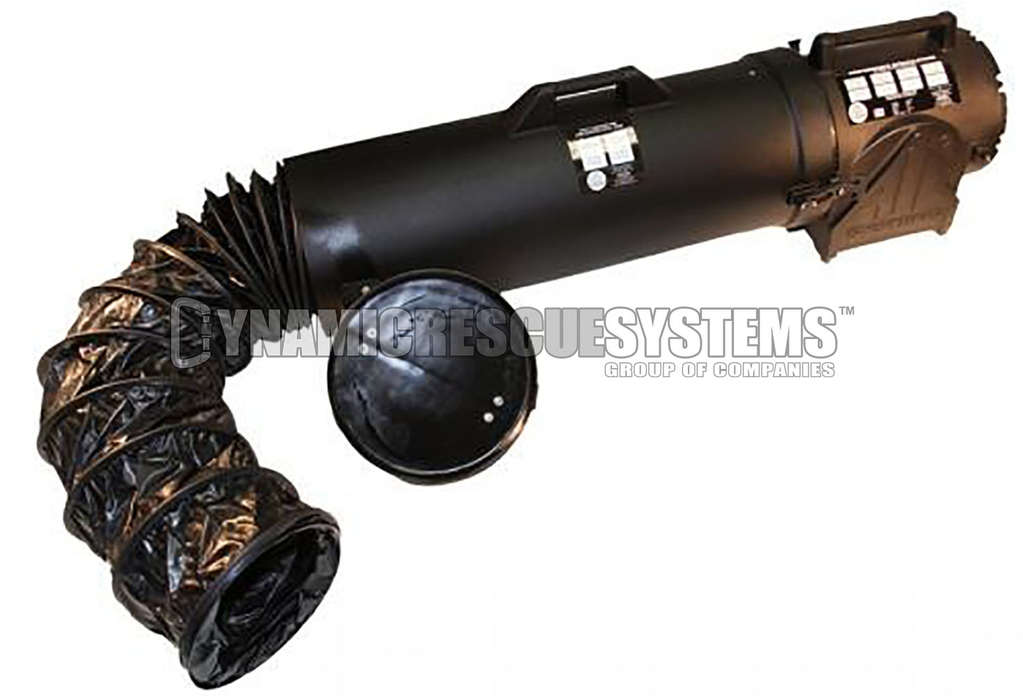 Explosion Proof AC Axial Fan w/ Ducting and Canister - Intrinsic, Air Systems - Air Systems International - Dynamic Rescue